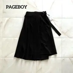 新品タグ付✨PAGEBOY プリーツラップ風スカート 黒 F