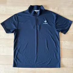 le coq sportif 黒 ハーフジップ ポロシャツ
