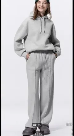 未使用⭐︎GU ヘビーウェイトスウェットプルオンパンツ　グレーSサイズ