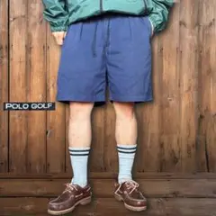 90s POLO GOLF チノショーツ ポロチノ ハーフパンツ ネイビー 古着