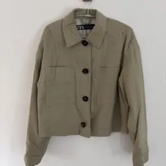 ZARA 자르기 길이 재킷 카키 베이지 M