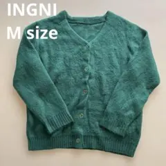 INGNI イング Vネック ニットカーディガン グリーン レディース