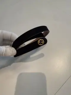 GUCCI スウェードレザー ベルト ブラックSのサムネイル