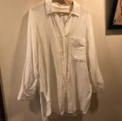COS ホワイト　コットンリネンシャツのサムネイル