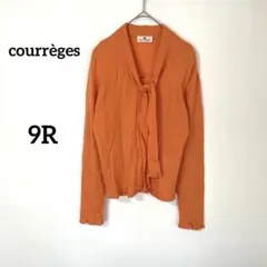 【クレージュ】リブニット 9R オレンジ カシミヤ100% ボウタイ付き 長袖のサムネイル