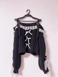 地雷 ニット 肩出しトップス