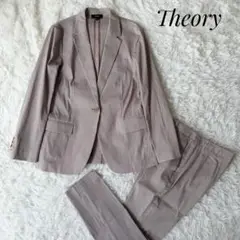 大きめサイズ⭐︎Theory シアサッカー パンツスーツ ストライプ ブラウンXL