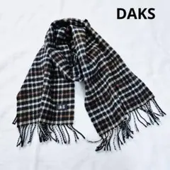 【お値引】DAKS 男女兼用 マフラー ハウスチェック ラナウール ベージュ