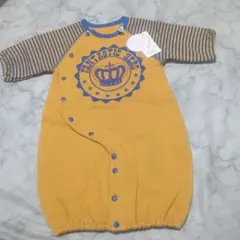 新品裏起毛王冠プリント ツーウェイ・ドレスオール新生児