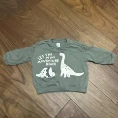 恐竜プリント トレーナー 92cm グレー