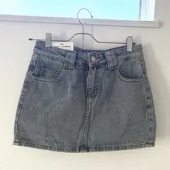 【未使用】デニムミニスカート　ダメージデニム　インナー付　Mサイズのサムネイル