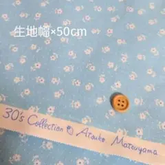 生地 『松山敦子 30sコレクション シャーティング 』水色 有輪商店 50cm