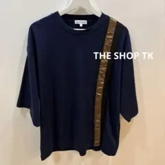 THE SHOP TK ネイビー ストライプ Tシャツ L