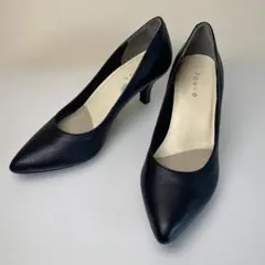 REGAL fauve. ブラック ポインテッドトゥ パンプス 24.5cm