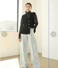 コクーンディティールデニムパンツ　スナイデル