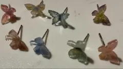18g アクリルオーロラバタフライ　スタッドピアス 8色セット　蝶