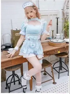 水色 ナース服 手袋付き マリームーン 水色 ナース服 手袋付き マリームーン - メルカリ