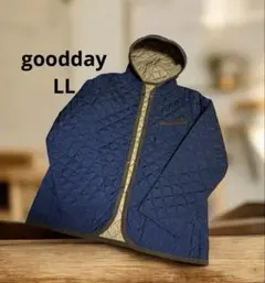 美品goodday キルティングジャケット　コート　LLサイズ　ネイビー　フード