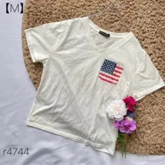 ゴージ　GORGE ポケットTシャツ 星条旗 半袖Tシャツ ホワイト　【M】のサムネイル