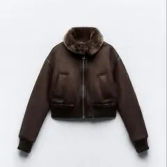 ZARA ダブルフェイスジャケット　ブラウン