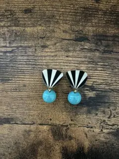 ヴィンテージショップ購入ストライプデザイン ピアス(両耳用)