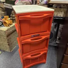 昭和レトロ レトロポップ オレンジ 引き出し プラスチック