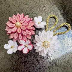 つまみ細工髪飾り　成人式髪飾り　卒業式髪飾り　和装髪飾り　振袖　着物　七五三