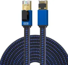 LANケーブル イーサネットケーブル RJ45 平型 ナイロン編組 25m