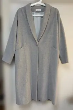 evam eva プレスウールロングコート グレー