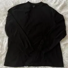 H&M クルーネック 長袖カットソー ブラック XL