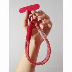 スマホショルダーストラップ ピンク 赤