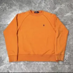 90s RalphLauren ラルフ スウェット ラグラン オレンジ M