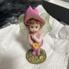 妖精の置物 ピンク 陶器