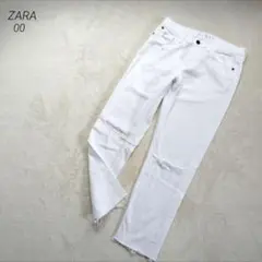 ザラ　スキニーダメージジーンズ　白 size 32　XS　即日発送のサムネイル