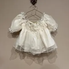 パフ　スリーブ　トップス　ドレス　子供服　結婚式　誕生日　フォーマル　120