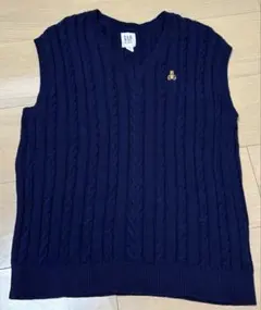 GAP KIDSネイビー ケーブル編み Vネック ベストXL（150cm）未使用