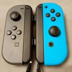 【超美品純正完動品】任天堂 Joy-Conコントローラー 青グレー①ストラップ付