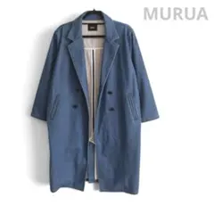 【美品】MURUA ムルーア ボンディングデニムコート ロングコート F