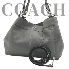 【美品】COACHコーチ　グレイ　ショルダーバッグ　ハンドバッグ　２WAY