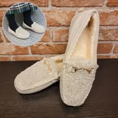 ズッカ　クラブ インナーフェイクファー もこもこビットローファー