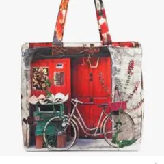 マロンブイートートバッグ 自転車＆猫（リバーシブル）