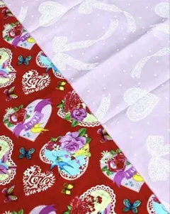 ハート♡レース柄♡USAコットン♡ヘンリーグラス♡JAPAN♡ピンク♡ドイリー柄