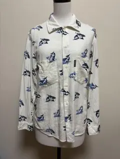 3245◆BLUE BLUE(ブルーブルー)長袖柄シャツ★サイズ1のサムネイル