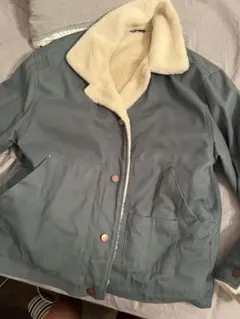 ボア襟　ジャケット グリーン　ZARA