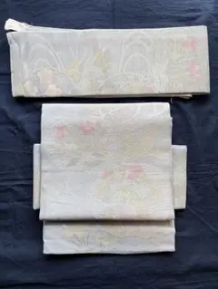 夏物 作り帯 簡易帯 二部式帯 袋帯 水色 グレー M26061003のサムネイル