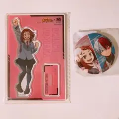 麗日お茶子　アクリルスタンド　缶バッジ　くら寿司　花やしき