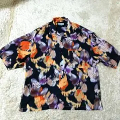 美品 メゾンスペッシャル 半袖シャツ 花柄 総柄 サイズ1 ブラック 開襟のサムネイル