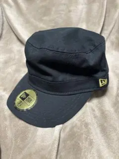 【ゴールドロゴ刺繍】New Era ブラック ワークキャップ 7 1/8