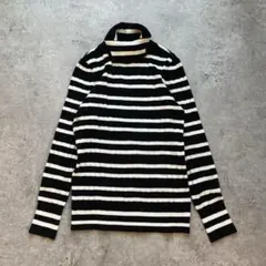 TALBOTS タートルネックセーター ボーダー モノトーン 定番 インナー