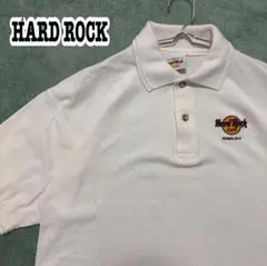 90s Hard Rock Cafe ポロシャツ　アメリカ製　ホワイト　XL